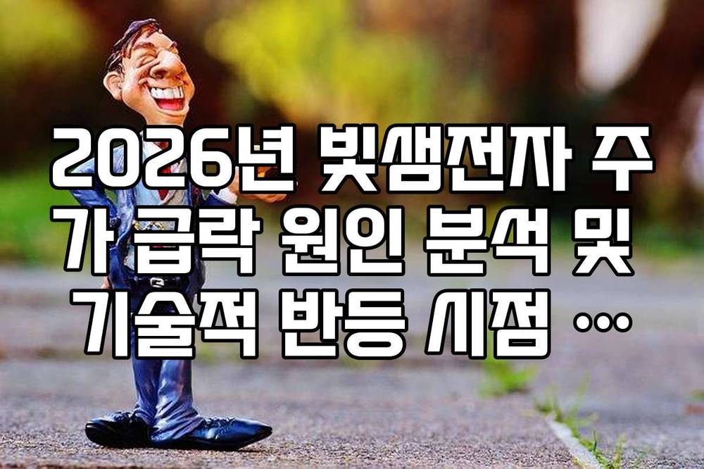 2026년 빛샘전자 주가 급락 원인 분석 및 기술적 반등 시점 전망