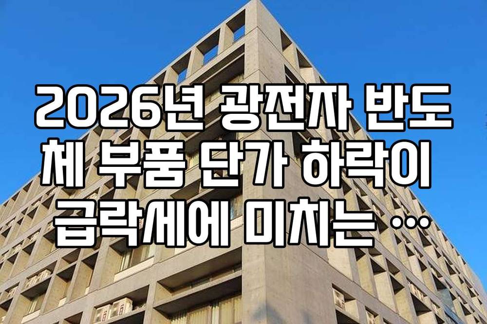 2026년 광전자 반도체 부품 단가 하락이 급락세에 미치는 영향 정리