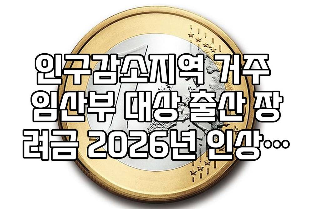 인구감소지역 거주 임산부 대상 출산 장려금 2026년 인상 금액 리스트