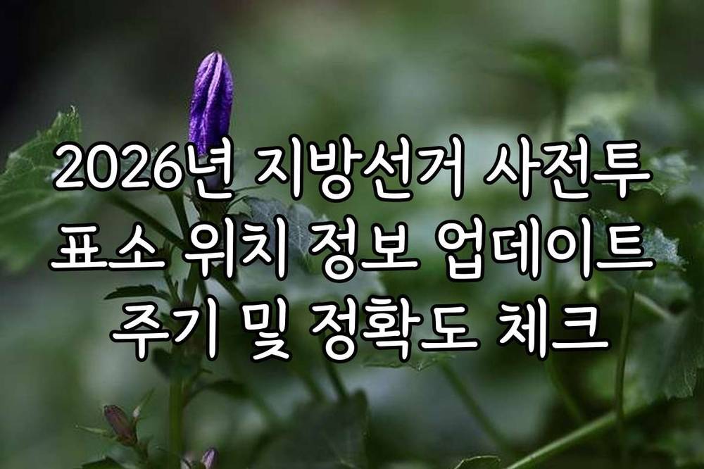 2026년 지방선거 사전투표소 위치 정보 업데이트 주기 및 정확도 체크