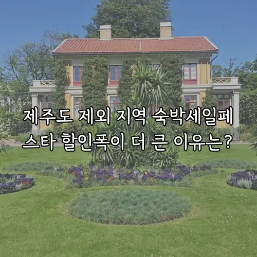 제주도 제외 지역 숙박세일페스타 할인폭이 더 큰 이유는?
