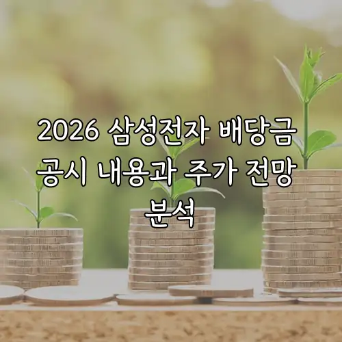 2026 삼성전자 배당금 공시 내용과 주가 전망 분석