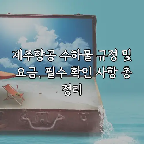 제주항공 수하물 규정 및 요금, 필수 확인 사항 총정리