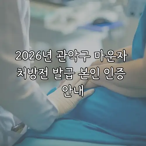 2026년 관악구 마운자 처방전 발급 본인 인증 안내
