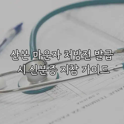 산본 마운자 처방전 발급 시 신분증 지참 가이드