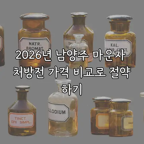 2026년 남양주 마운자 처방전 가격 비교로 절약하기