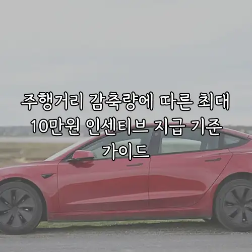 주행거리 감축량에 따른 최대 10만원 인센티브 지급 기준 가이드
