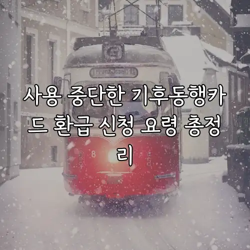 사용 중단한 기후동행카드 환급 신청 요령 총정리