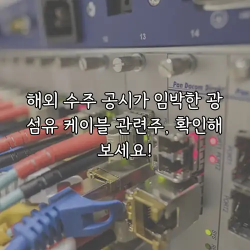 해외 수주 공시가 임박한 광섬유 케이블 관련주, 확인해보세요!