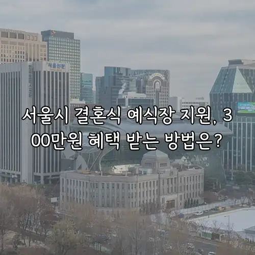 서울시 결혼식 예식장 지원, 300만원 혜택 받는 방법은?