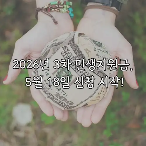 2026년 3차 민생지원금, 5월 18일 신청 시작!