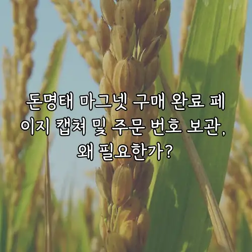 돈명태 마그넷 구매 완료 페이지 캡쳐 및 주문 번호 보관, 왜 필요한가?