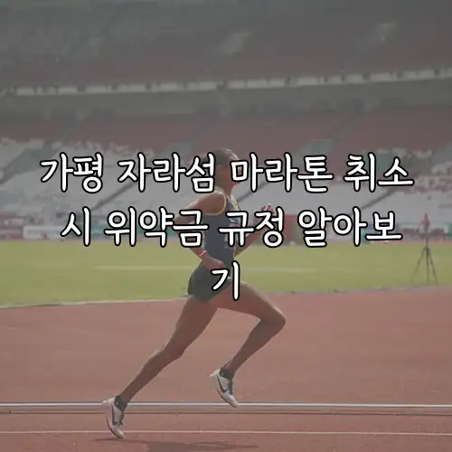 가평 자라섬 마라톤 취소 시 위약금 규정 알아보기