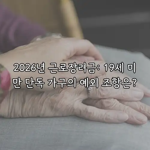 2026년 근로장려금: 19세 미만 단독 가구의 예외 조항은?