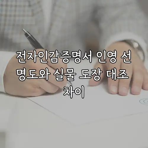 전자인감증명서 인영 선명도와 실물 도장 대조 차이
