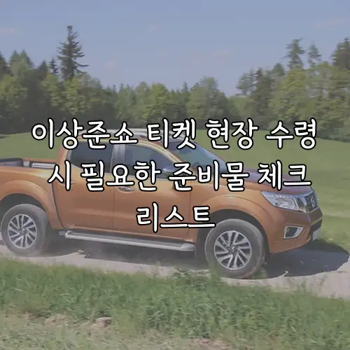 이상준쇼 티켓 현장 수령 시 필요한 준비물 체크리스트