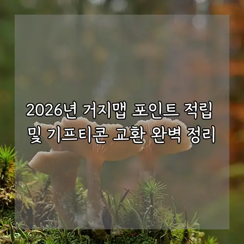 2026년 거지맵 포인트 적립 및 기프티콘 교환 완벽 정리