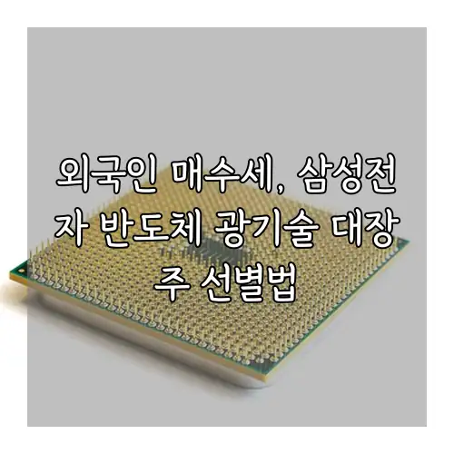 외국인 매수세, 삼성전자 반도체 광기술 대장주 선별법