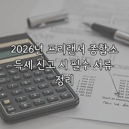 2026년 프리랜서 종합소득세 신고 시 필수 서류 정리