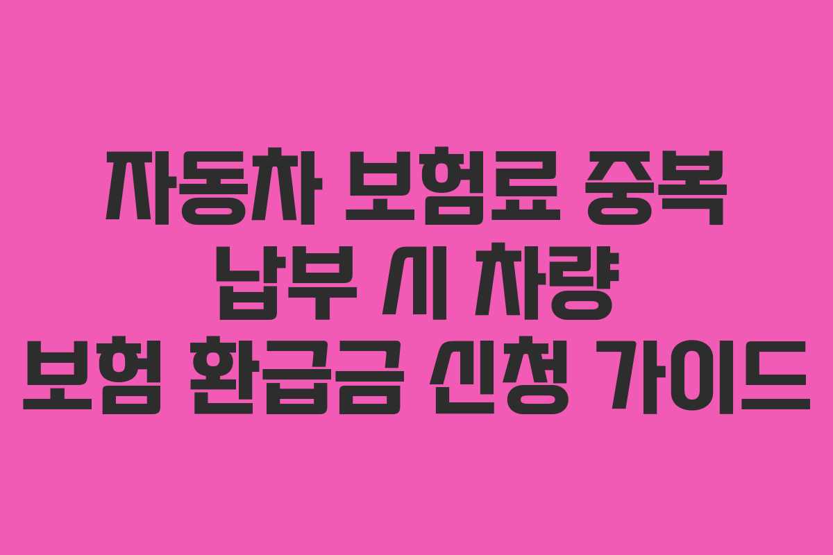 자동차-보험료-중복-납부-시-차량-보험-환급금-신청-가이드