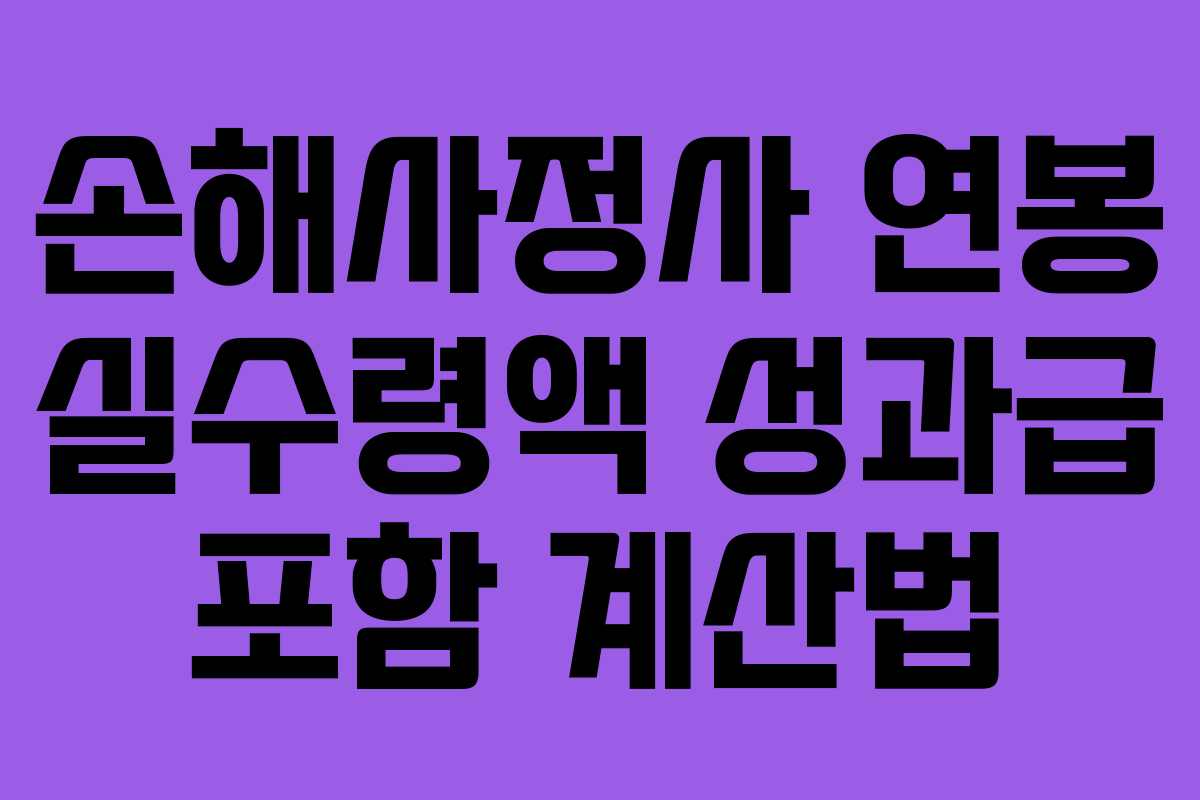 손해사정사-연봉-실수령액-성과급-포함-계산법