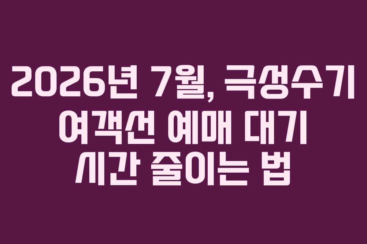 2026년-7월,-극성수기-여객선-예매-대기-시간-줄이는-법