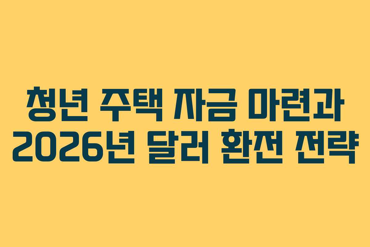 청년-주택-자금-마련과-2026년-달러-환전-전략