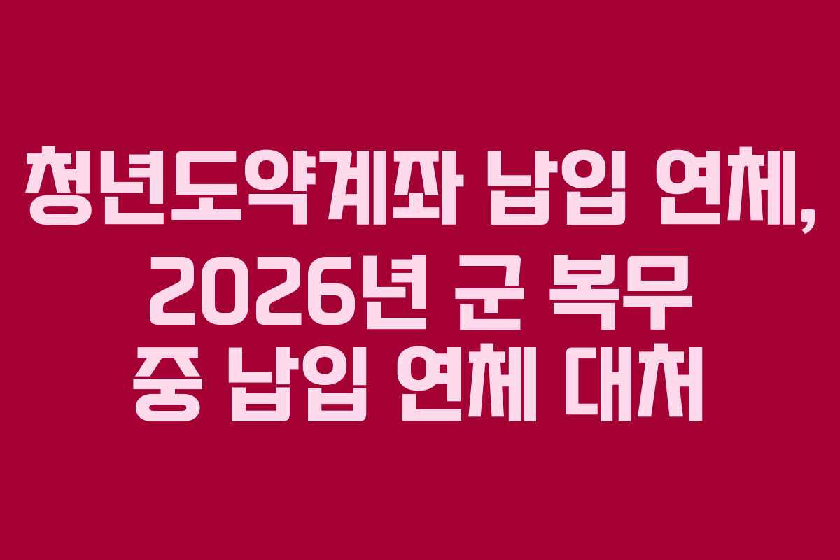 청년도약계좌-납입-연체,-2026년-군-복무-중-납입-연체-대처