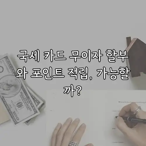 국세 카드 무이자 할부와 포인트 적립, 가능할까?