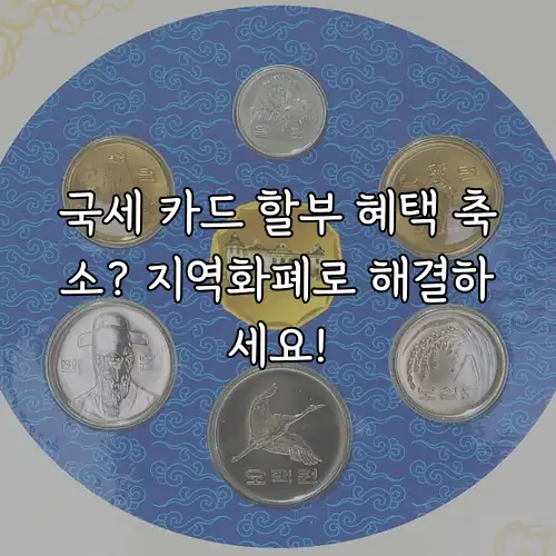 국세 카드 할부 혜택 축소? 지역화폐로 해결하세요!