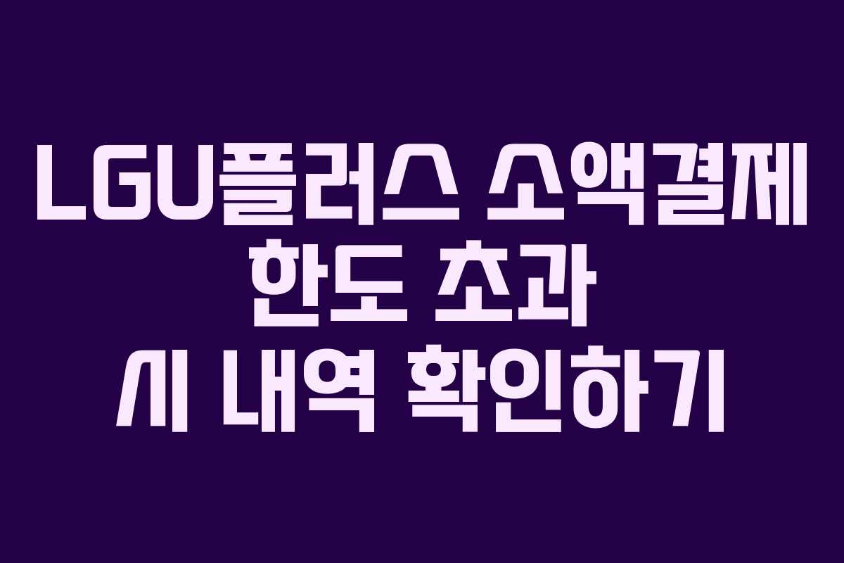 LGU플러스-소액결제-한도-초과-시-내역-확인하기
