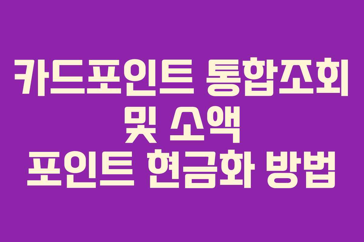 카드포인트-통합조회-및-소액-포인트-현금화-방법