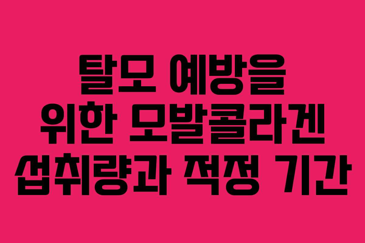 탈모-예방을-위한-모발콜라겐-섭취량과-적정-기간